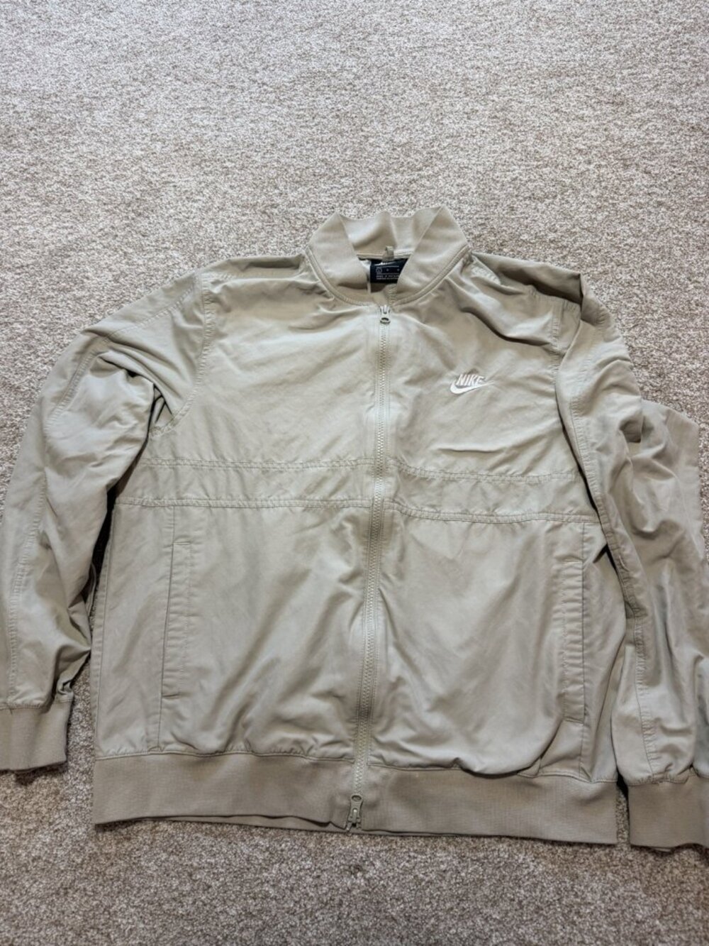 Nike Woven Unlined Bomber Jacket Color Cream/Beige Mens CU4311-230 Size Large